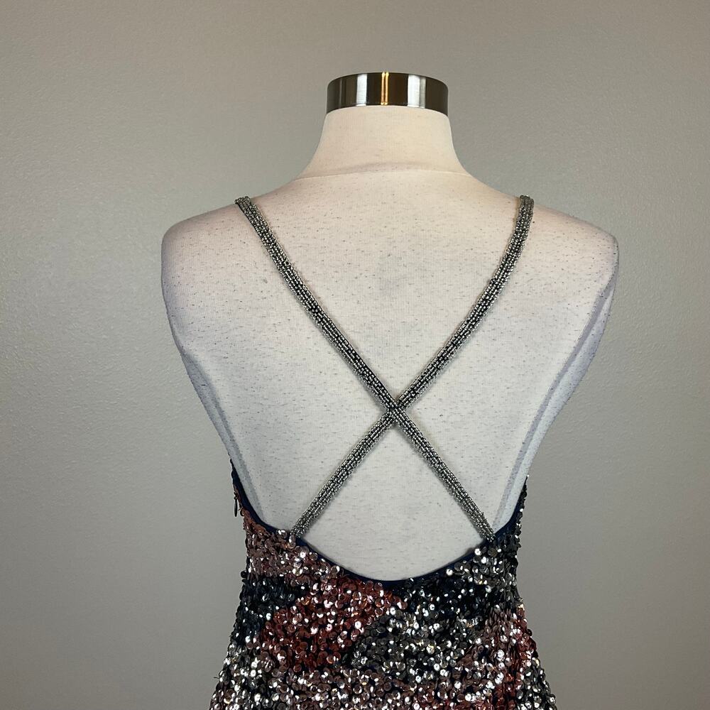 Aidan Mattox Sequin Backless Mini Sheath Cocktail… - image 6